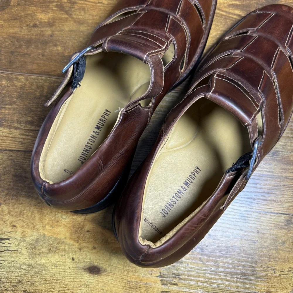 Johnston & Murphy Fisherman 20-7246 Brown Leather Sandals Mens 11.5 M